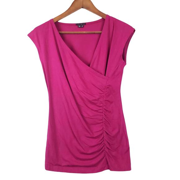 Theory V Neck Faux Wrap Tunic - S - Picture 1 of 5